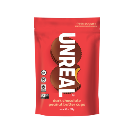 Dark Chocolate Peanut Butter Cup Bags 4.2 oz., PK6 -  UNREAL CANDY, 207